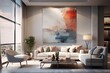 modern living room with large canvas