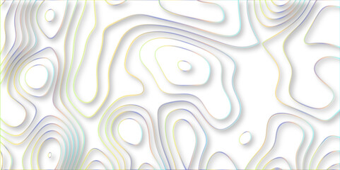 Aufkleber - Abstract white background with gradient color Topographic line map pattern. Contour elevation topographic and textured Background Modern design with White background with topographic wavy patte.