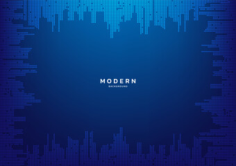 Poster - Modern blue city background New Trend. Abstract smooth line high tech frame. Concept technology, futuristic, Ai, network, business, online, financial, presentation, cover, advert