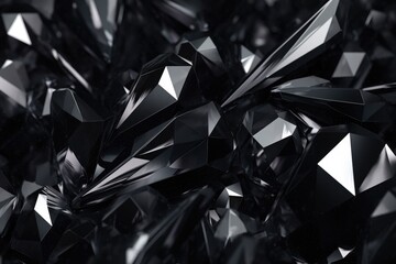 Poster - abstract 3d rendering of chaotic low poly shape. futuristic background with polygonal shapes, abstra