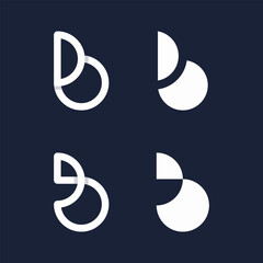 abstract lowercase B letter logo set