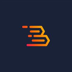 Poster - abstract letter B speed logo