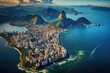 Aerial view of Rio de Janeiro with Sugarloaf Mountain, Brazil, Aerial view of Rio de Janeiro, AI Generated