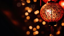 Chinese Lantern Traditional Asian Style. Festive Background For Lunar New Year. Lantern Festival