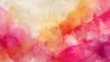 Fototapeta Tęcza - bright hot pink watercolor and soft peach orange and beige colors on old crumpled paper texture design elegant watercolor paint illustration