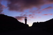 Lighthouse of Punta de Teno cape at dusk in Tenerife island, Spain