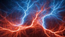 Red And Blue Lightning Abstract Electrical Background