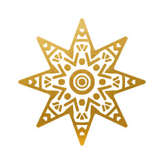 Wall Mural - Gold Star on white background