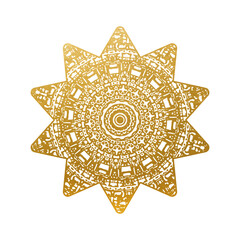 Wall Mural - Gold Star on white background