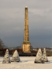 Wall Mural - Nelsons Monument in Glasgow Green during the winter in Scotland