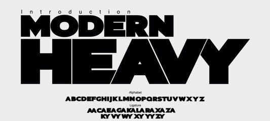 Wall Mural - modern bold font with ligature. typography urban style alphabet fonts for fashion, sport, technology