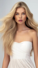 Poster - a blond super model, long blond hair