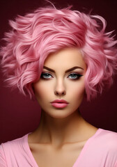 Poster - woman with pink short hair