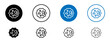White blood cell line icon set. Red blood cell symbol in black and blue color.