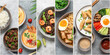 Collage of popular Asian dishes. View from above.