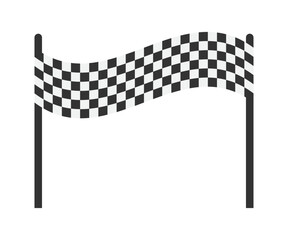 Race flag silhouette. Sport checkered banner. Vector illustration