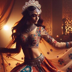 Wall Mural - Indian dancing girl