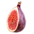 Halved fig isolated on white background