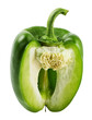 Green sweet pepper bell isolated on white background