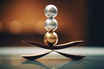 Poster - three spheres stacked on top of each other. can be used for design, concept, or business themes