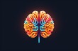 Colorful brain depicted on a black background. Suitable for medical and scientific concepts