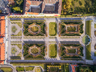 Sticker - Belvedere Palace and Garden with Fountain. Sightseeing Object in Vienna, Austria.