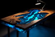 River dining table made of wood and epoxy resin