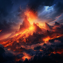 Wall Mural - Erupting volcano.