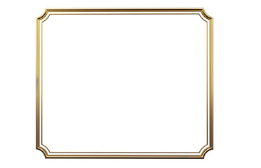 Wall Mural - 3d render of decorative golden vintage frames, golden baroque frame on transparent background.