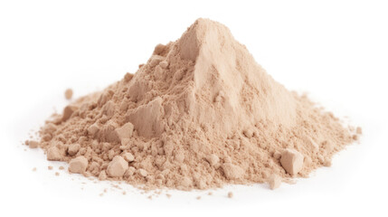 Wall Mural - Heap of brown powder depicting heroin isolated on white background