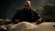 Mafia boss with huge pile of illicit drugs