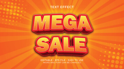 Fototapete - Mega Sale editable text effect ready to use