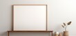  a subtle wooden frame showcasing an empty canvas against a neutral background is observed. The minimalist art mockup radiates a sense of calm and artistic refinement.