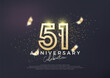 Gold line design for 51st anniversary celebration. Premium vector for poster, banner, celebration greeting.