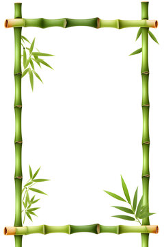 Bamboo Border Frame Illustration Ai Generative