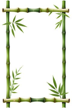 Bamboo Border Frame Illustration Ai Generative