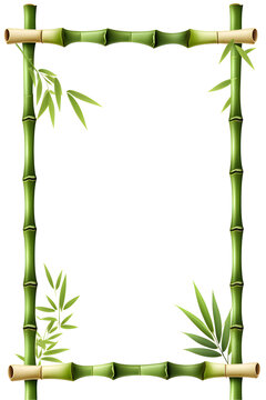 Bamboo Border Frame Illustration Ai Generative