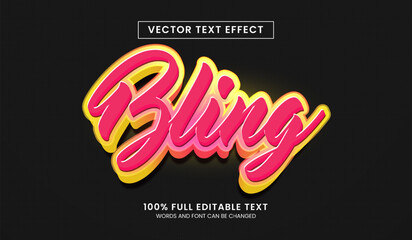 Poster - Design editable text effect, bling text vector illustration