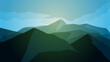 Mountain landscape vector illustration. Scenery of mountain range with cloudy sky in the morning. Mountain panorama for background, wallpaper or illustration