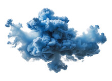 Abstract Blue Smoke Cloud Explosion Transparent PNG Generative AI