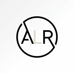 Poster - Logo design graphic concept creative abstract premium vector sign unique stock letter initial ALR with circle line Related to word monogram typography