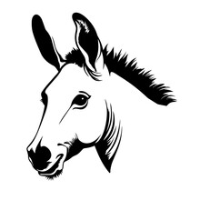 Donkey Logo Monochrome Design Style