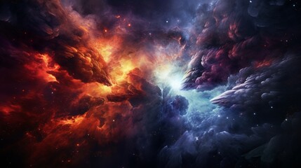 Wall Mural - Cosmic galaxies and nebulae merging in a breathtaking, otherworldly illustration