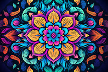 Colorful Floral Mandalas Background