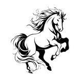 Fototapeta Konie - stallion Logo Monochrome Design Style