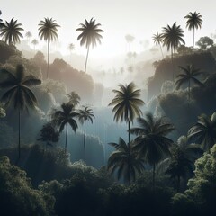 Wall Mural - Rainforest wallpaper. Created by ai generated
