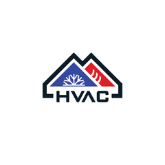 Canvas Print - HVAC lettering logo design, heating and cooling