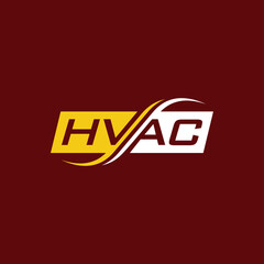 Wall Mural - HVAC lettering logo, heating and cooling logo