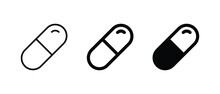 Capsule Icon Set Vector Illustration For Web, Ui, And Mobile Apps