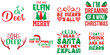 © David - Merry Christmas and Happy Holiday Typography Set Christmas Vector Illustration for Sticker, Advertisement, Gift Card